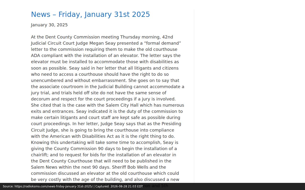 Dent court date accessibility reporting from January 2025