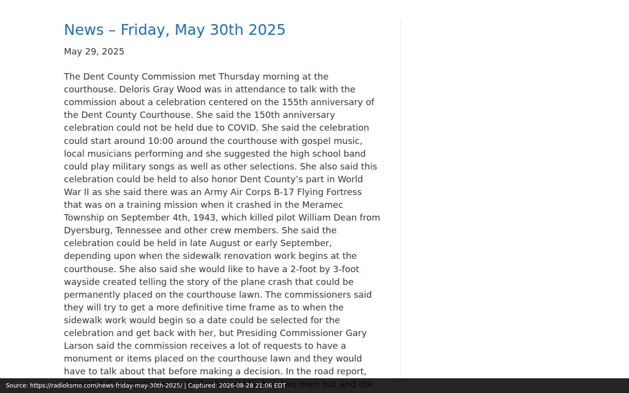 Dent court date courthouse access reporting from May 2025