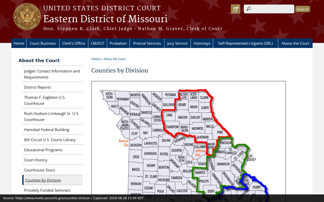 Dent County court records federal division map source