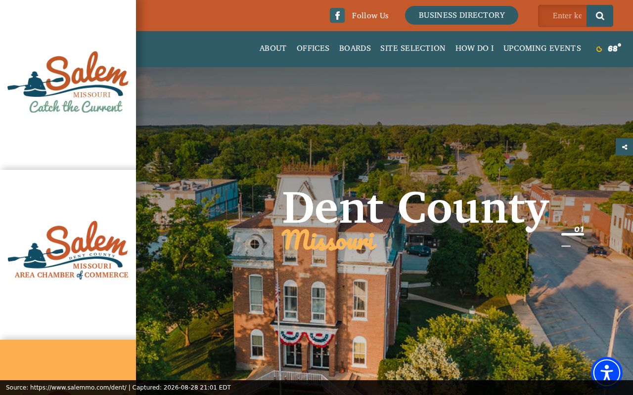 Dent County court docket access source showing county office links